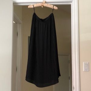Black pleated maxi skirt